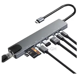 USB-C Hub 8 in 1 Multiport Ethernet Adapter 100W PD Charging From Usa