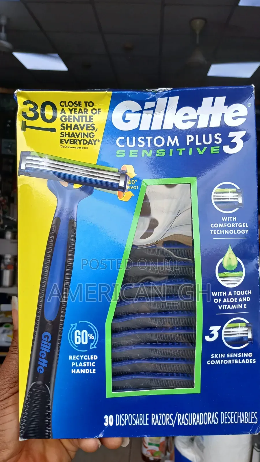 Gillette Custom Plus 3 Sensitive, 30 Razors