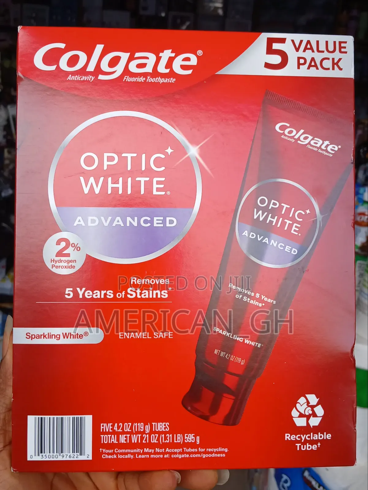 Colgate Optic White Advanced, 5pack