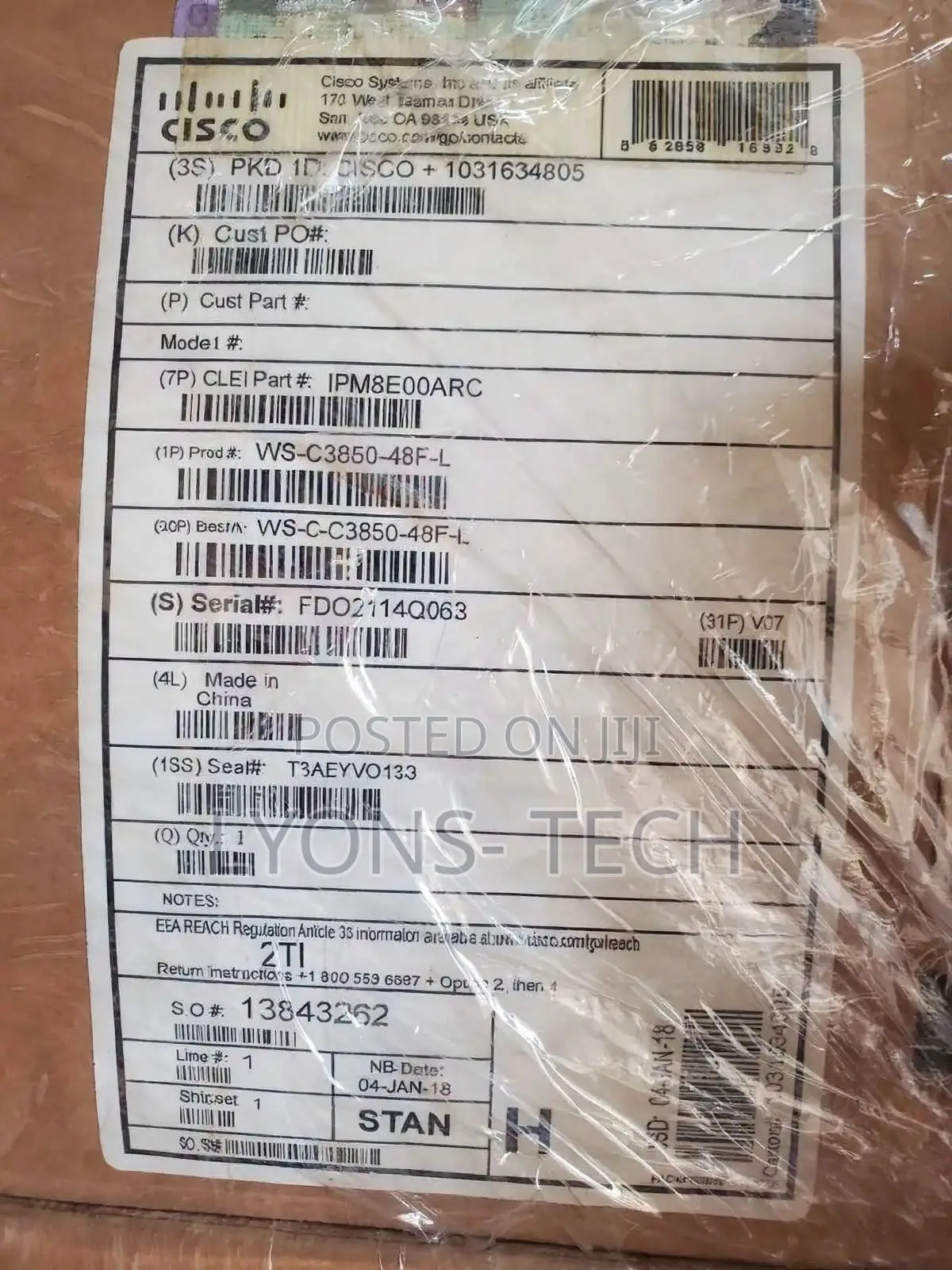 Cisco Ws-C3850-48f-L