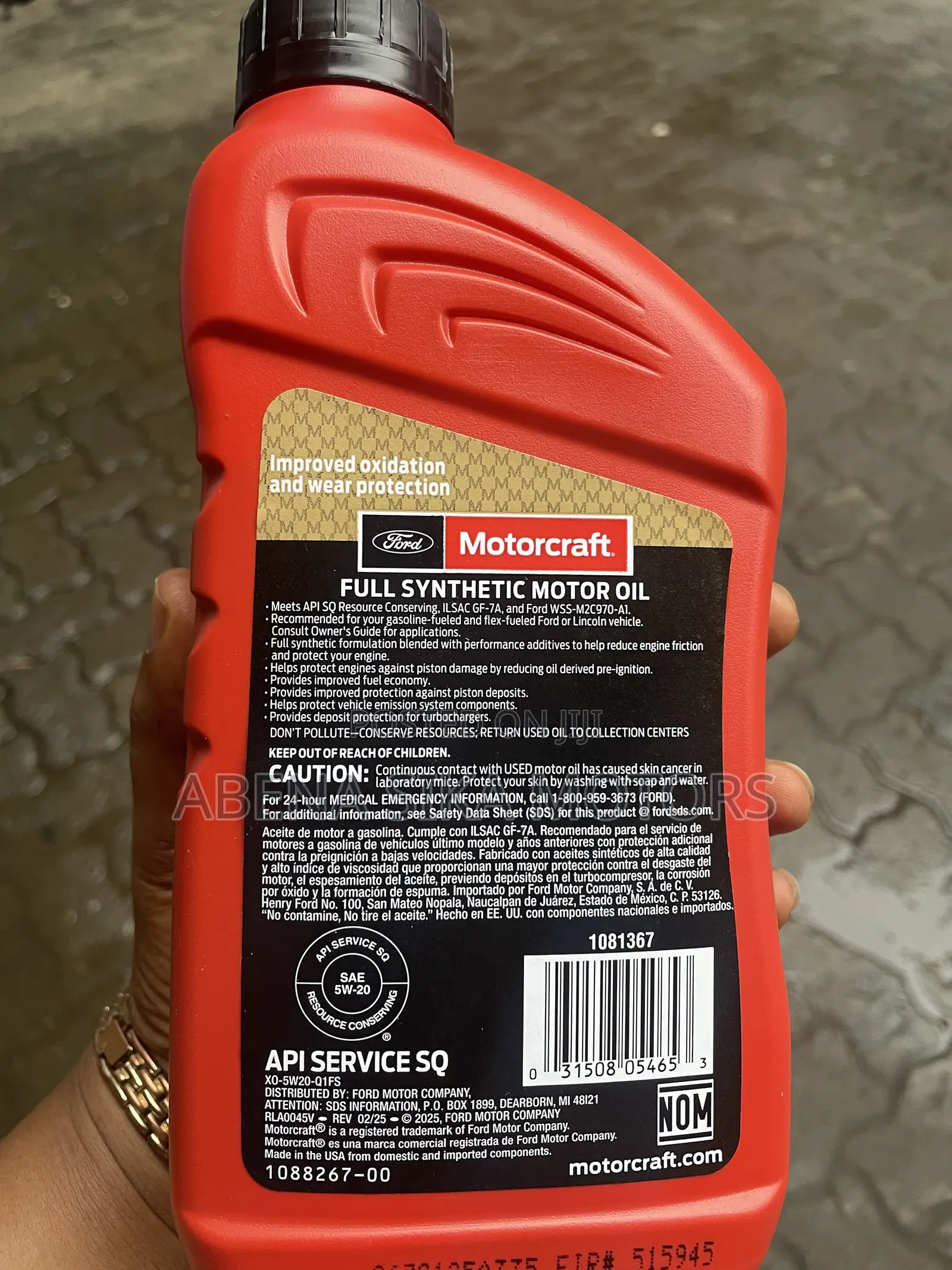 Original Motorcraft Full Synthetic 5w-20 Motor Oil