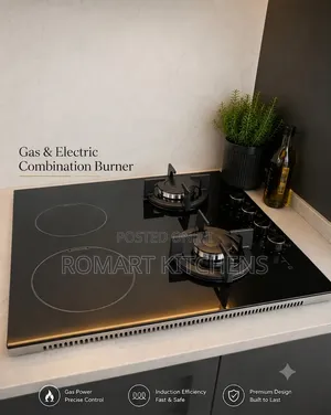 Turkish Luxell 60cm Inbuilt Glass and Electric Combination Burner