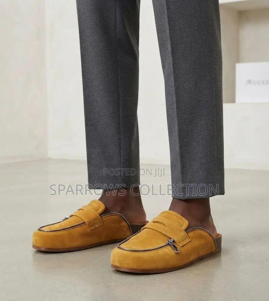 JW Anderson Biker Brown Suede Zipper Mule