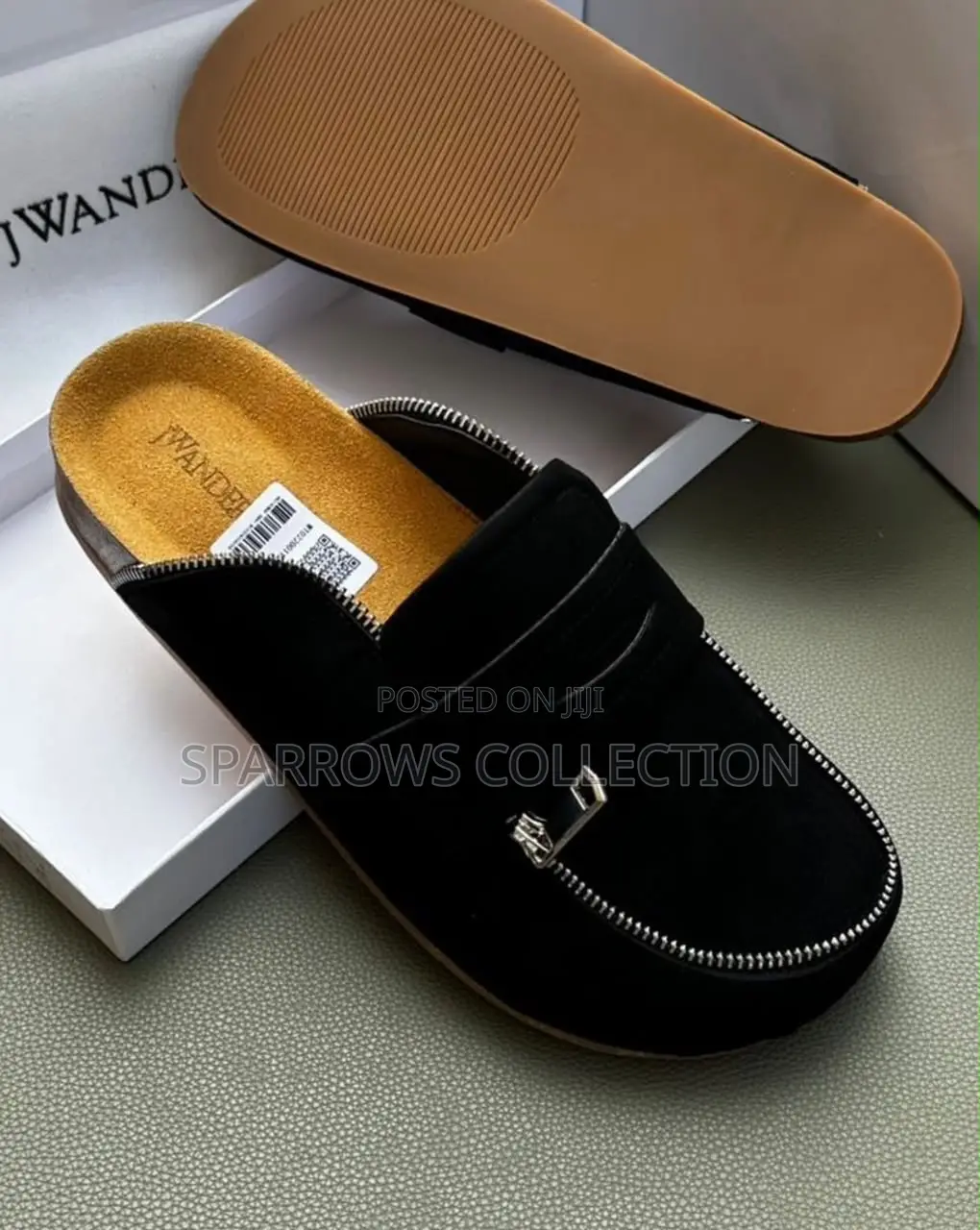 JW Anderson Black Suede Loafer Mule