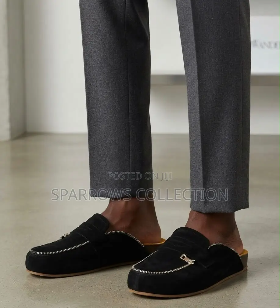 JW Anderson Black Suede Loafer Mule