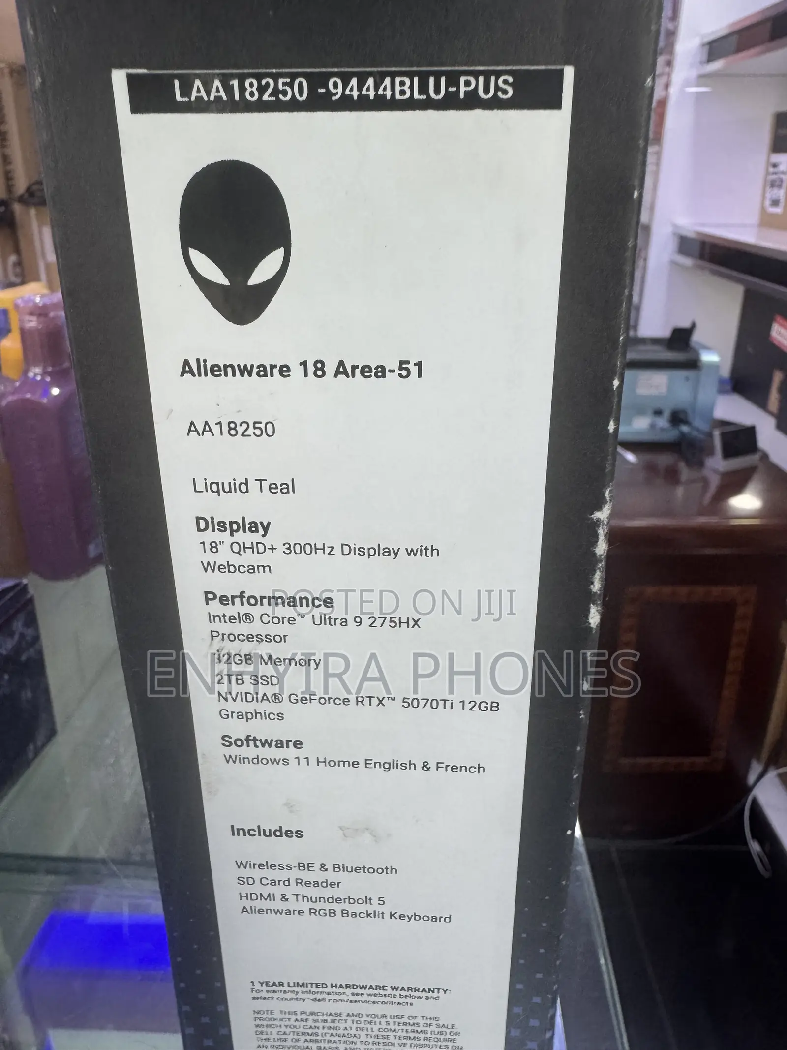 New Laptop Alienware 18 Area-51 32GB Intel Core Ultra 9 SSD 2T