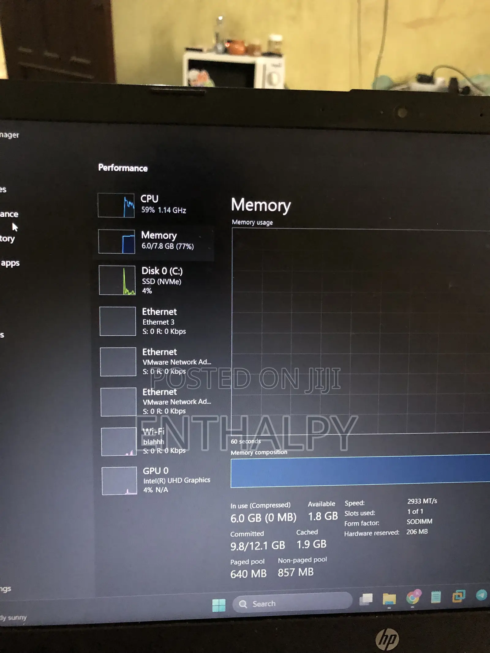 Laptop HP 250 G10 8GB Intel Celeron SSD 512GB