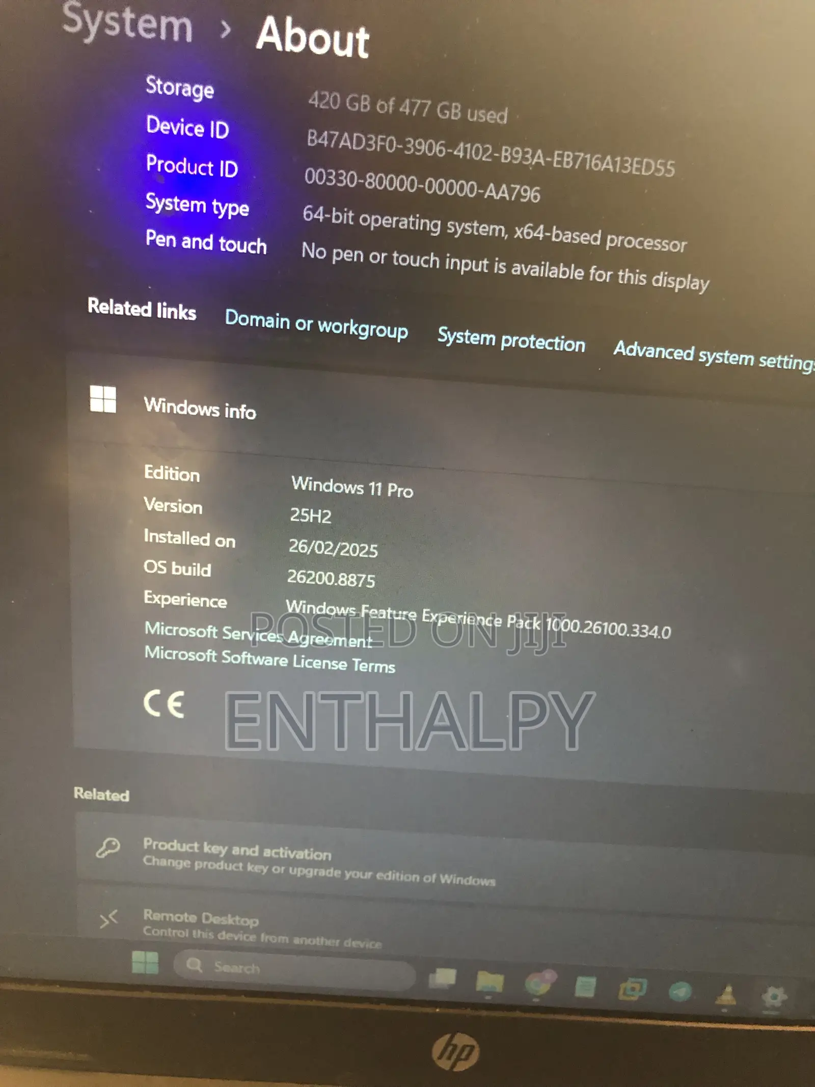 Laptop HP 250 G10 8GB Intel Celeron SSD 512GB