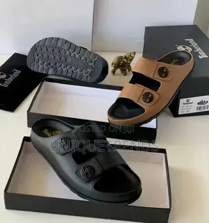 Timberland Double Strap Slides (Black and Brown)