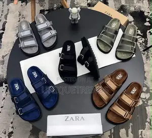 Zara Double Buckle Slides (Suede)