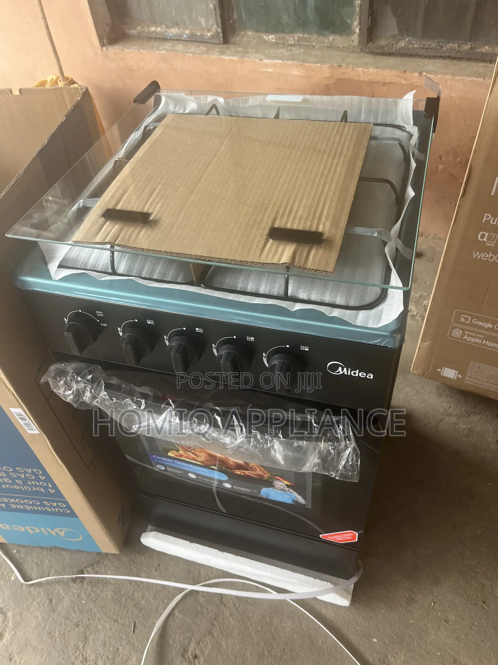 Midea 50×50 4 Burner Gas Cooker| Black Mirror [SP5055T082-B]