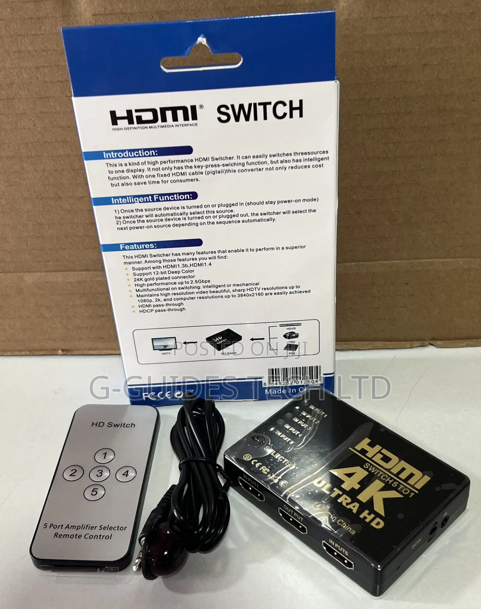 5-Port Hdmi Switch, 5-Input 1-Output Hdmi Switcher