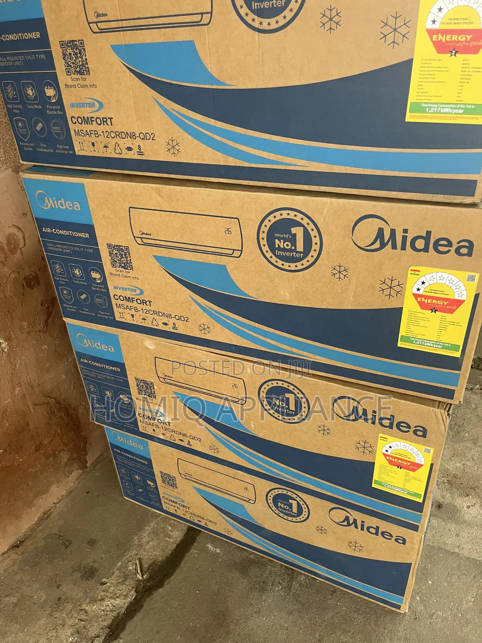 Midea 1.5HP Inverter Air Conditioner R32 Gas (MSAFB-12CRDN8-QD2)