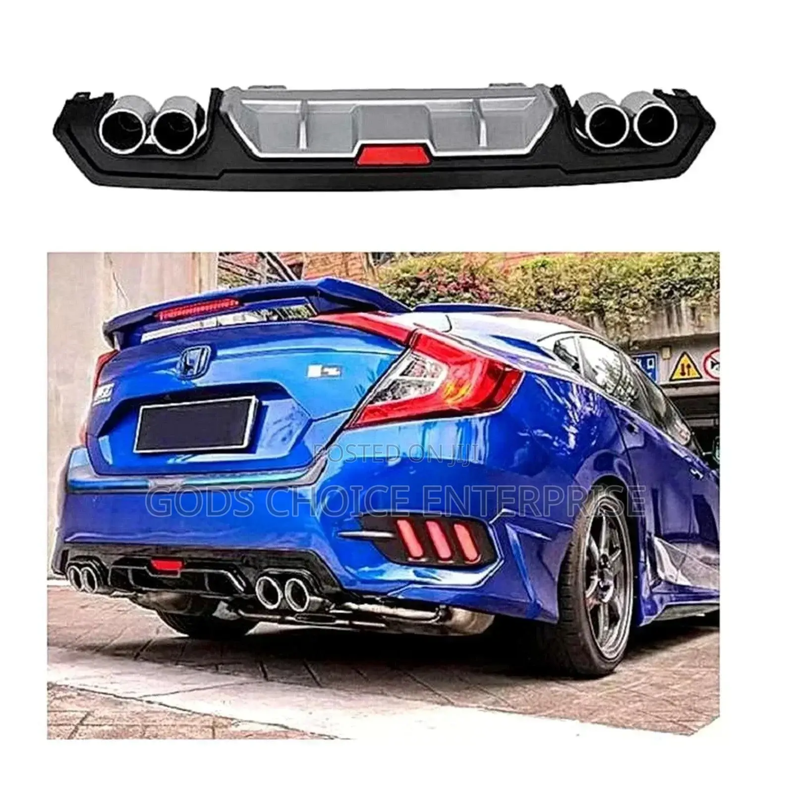 Back Bumper Lip or Diffuser Civic 2018-2019-2020