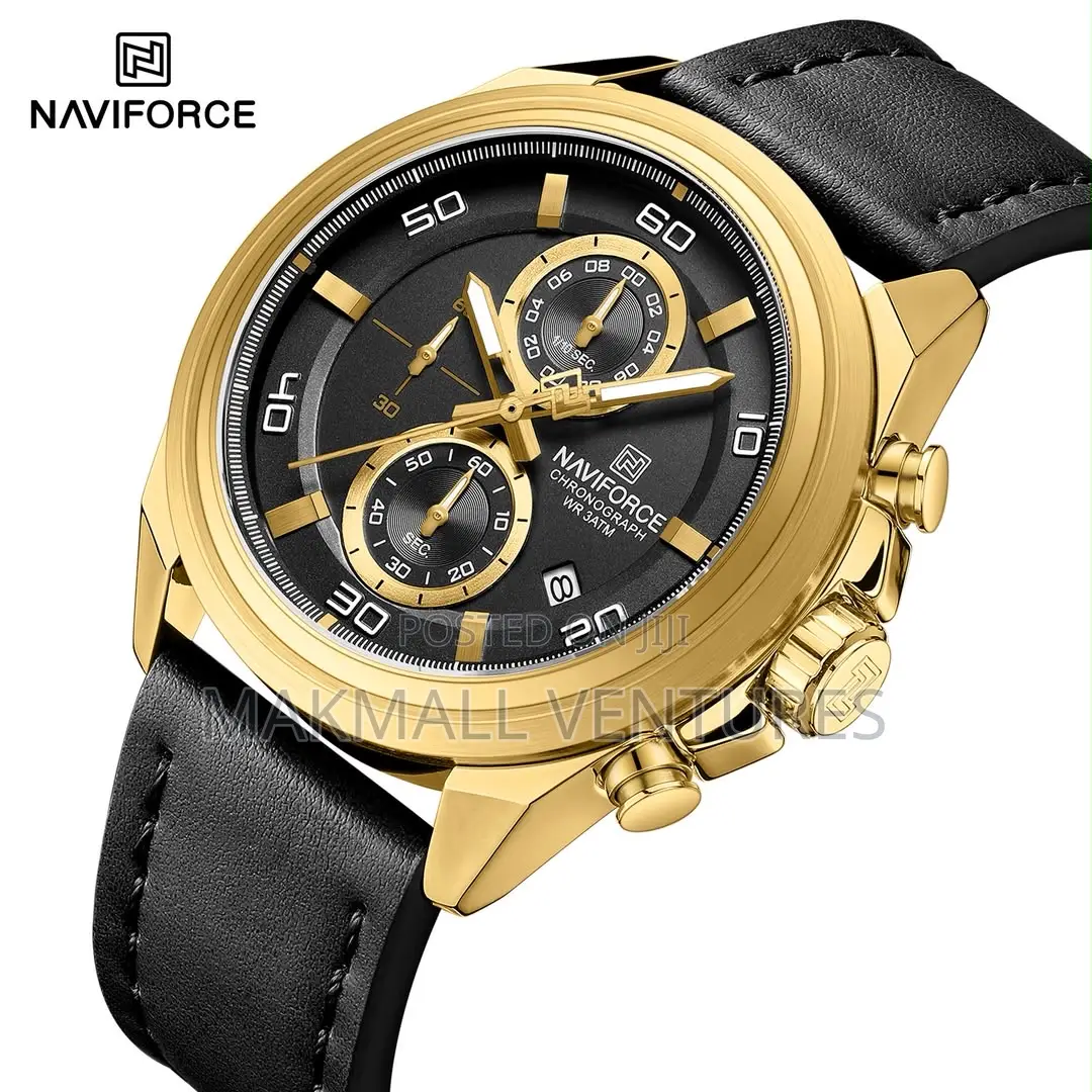 Naviforce Men Leather Chronograph Watch (NF 8075)
