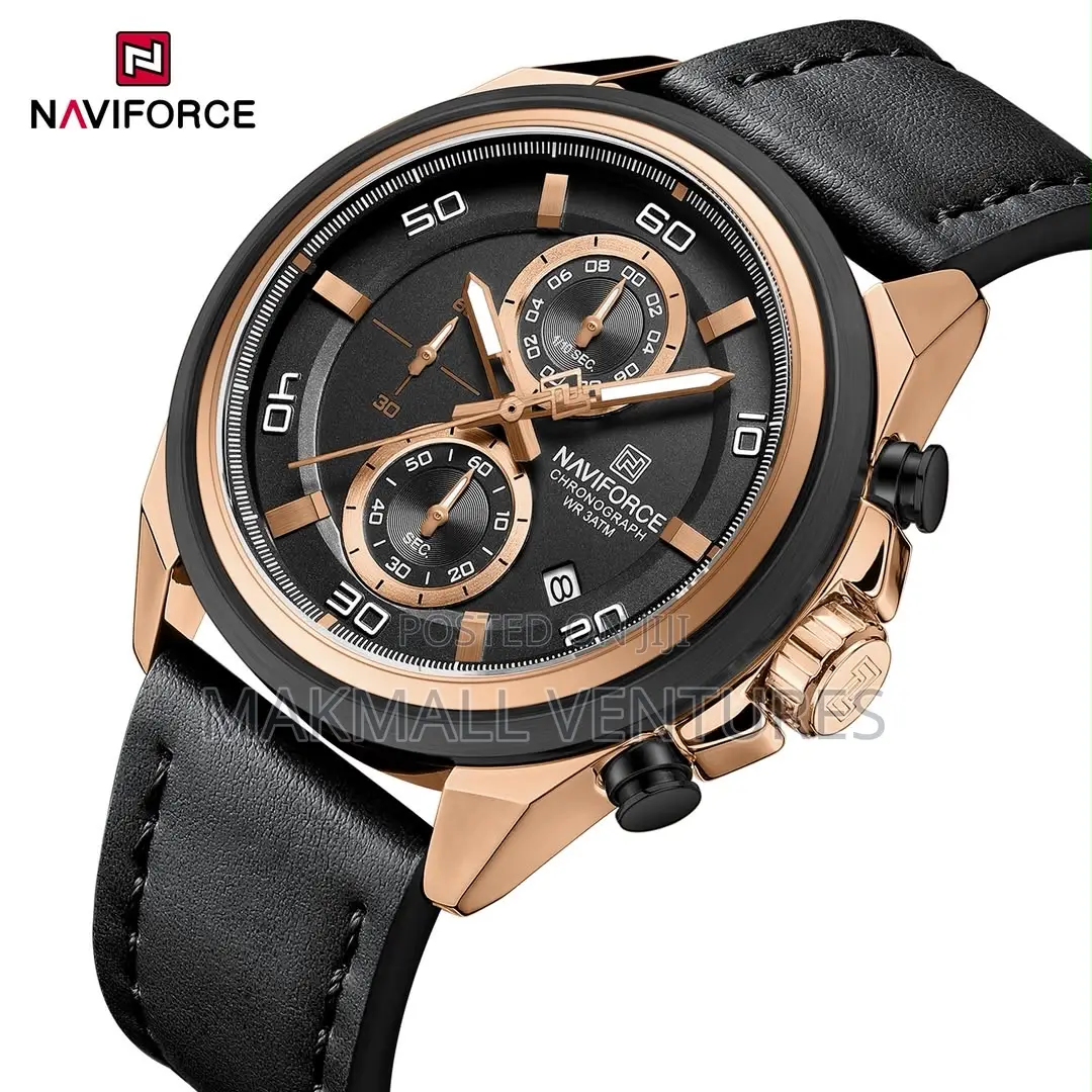 Naviforce Men Leather Chronograph Watch (NF 8075)