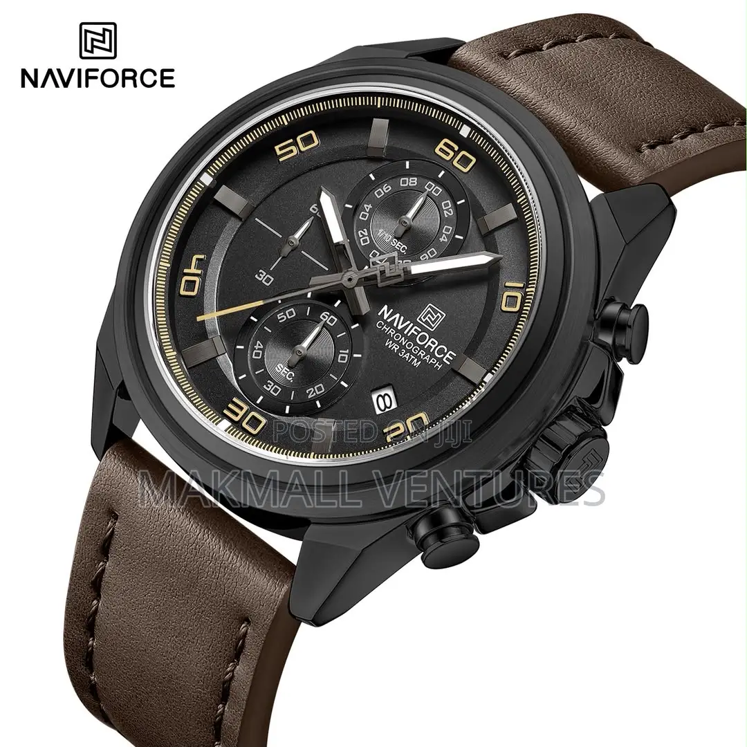 Naviforce Men Leather Chronograph Watch (NF 8075)