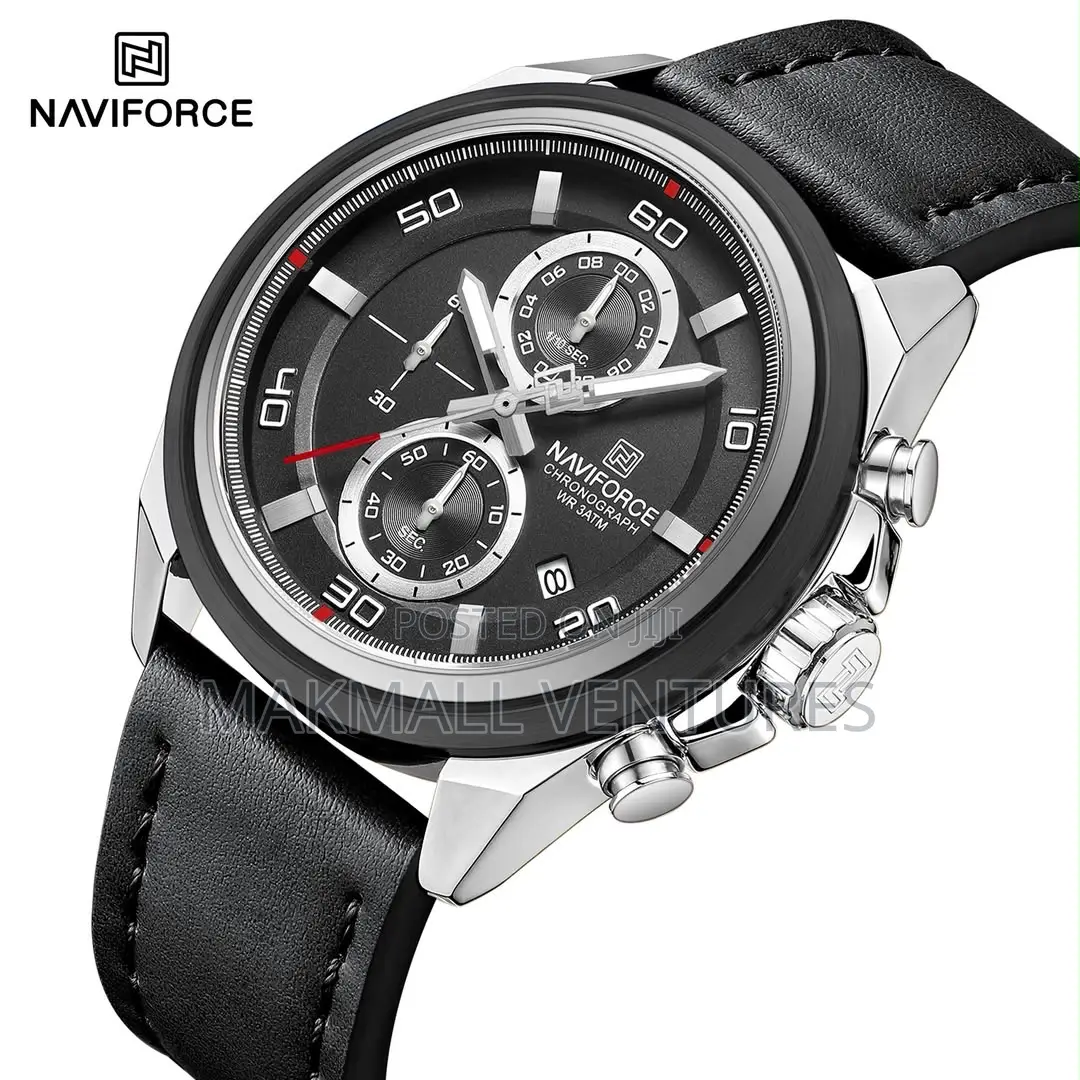Naviforce Men Leather Chronograph Watch (NF 8075)