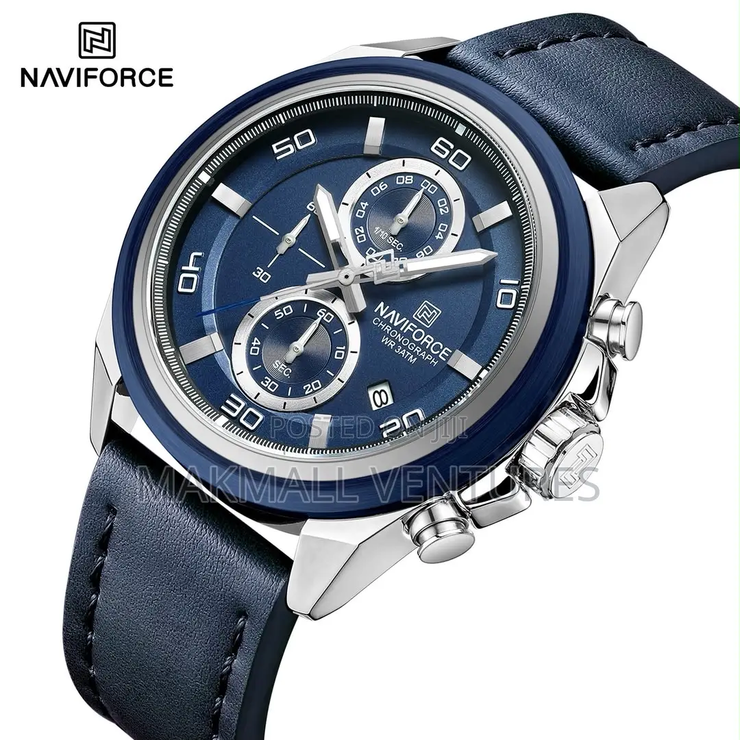 Naviforce Men Leather Chronograph Watch (NF 8075)