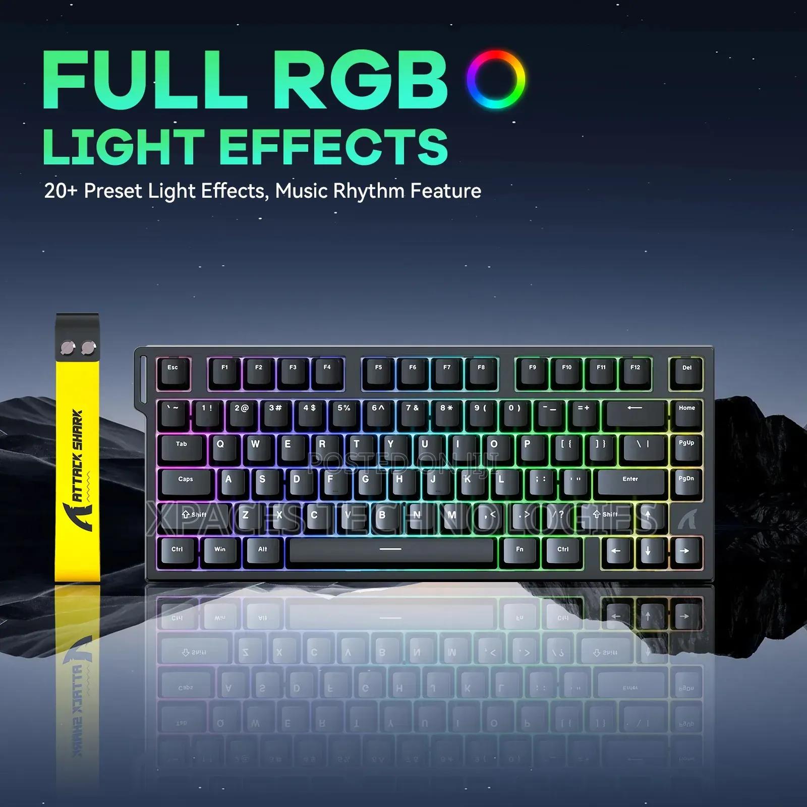 ATTACK SHARK R82 HE Rapid Trigger Magnetic Switch Keyboard, Black