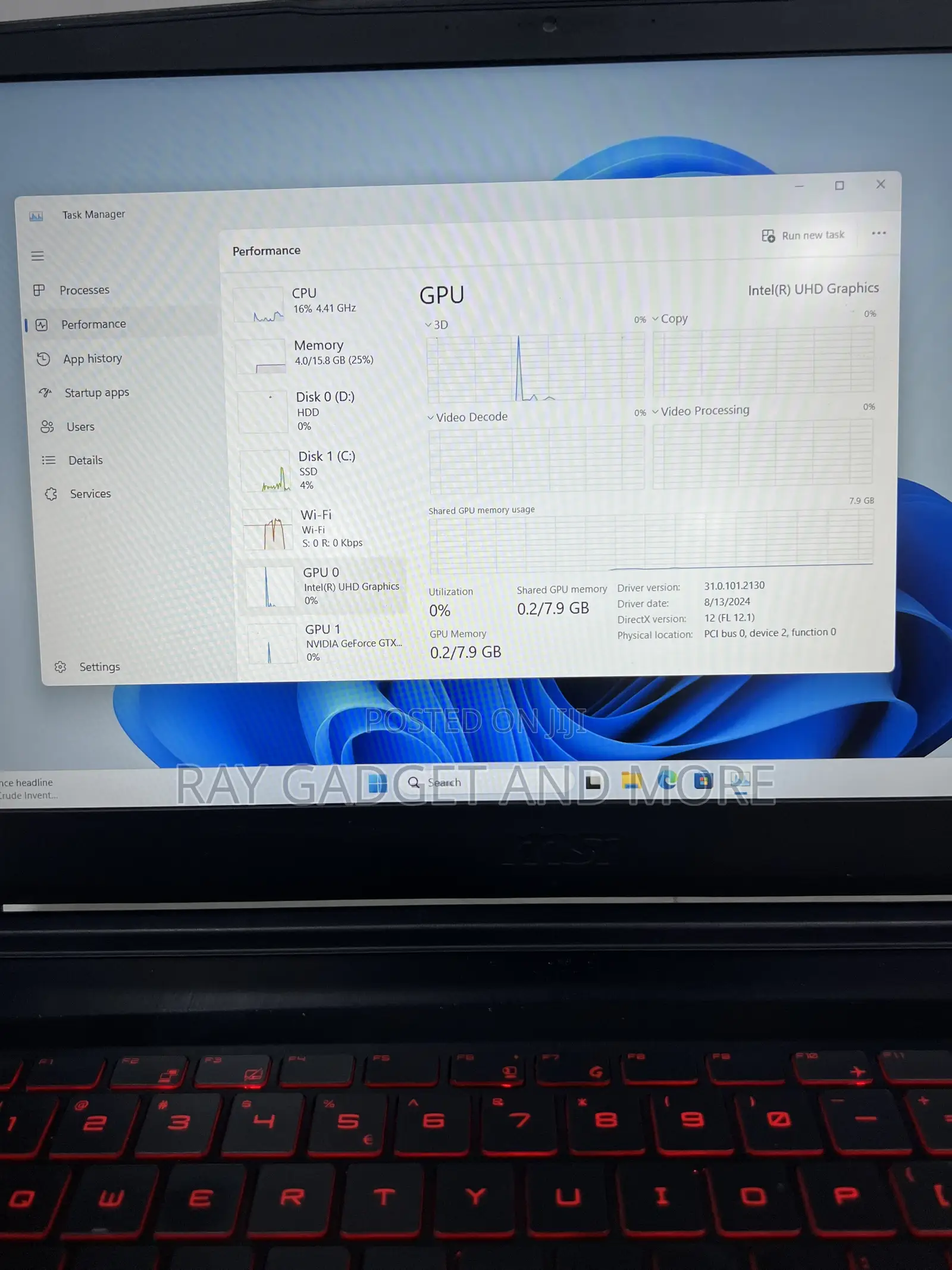 Laptop MSI GF63 16GB Intel Core i5 SSD 256GB