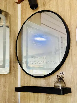 Mirror(round)- Black Mirror + Shelf