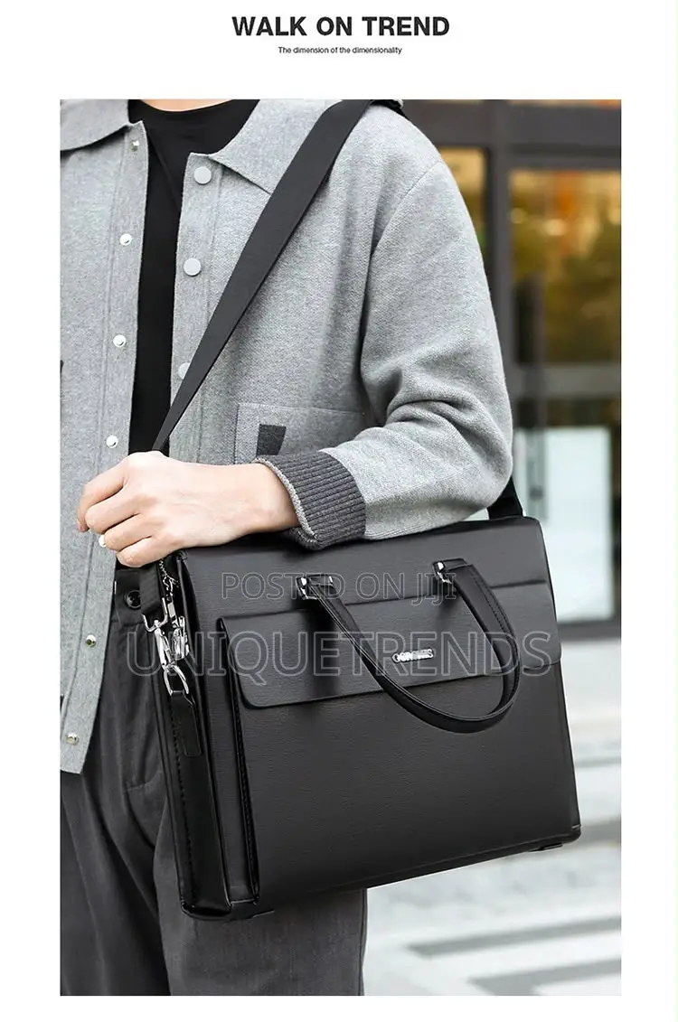 High Quality Leather Briefcase/Laptop Bag (Black)