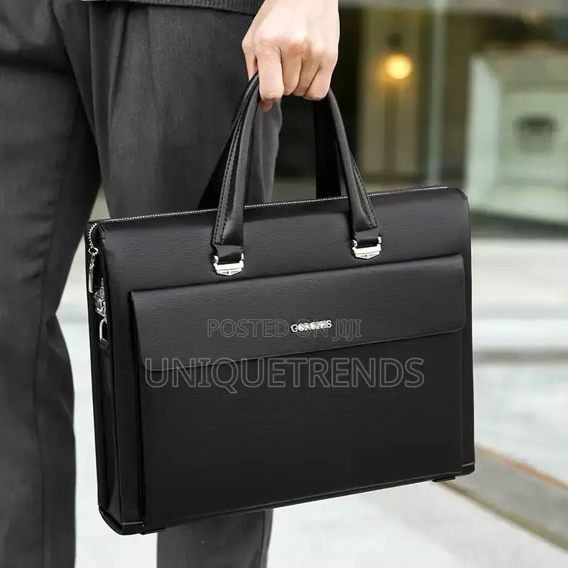 High Quality Leather Briefcase/Laptop Bag (Black)