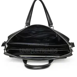 High Quality Leather Briefcase/Laptop Bag (Black)