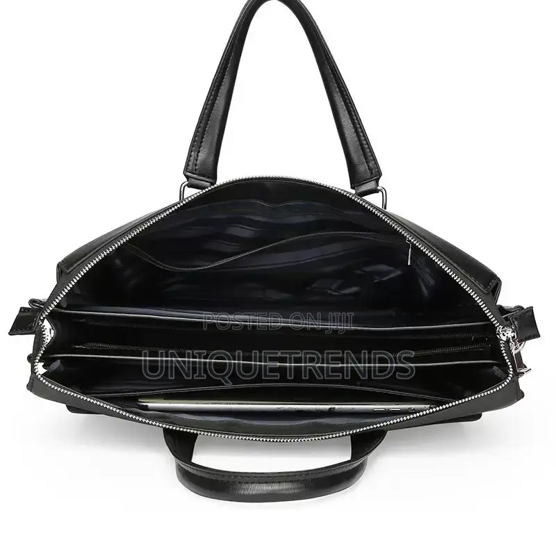 High Quality Leather Briefcase/Laptop Bag (Black)