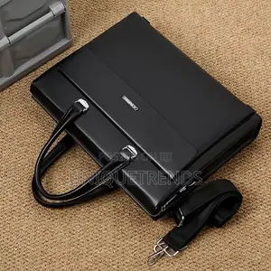 High Quality Leather Briefcase/Laptop Bag (Black)