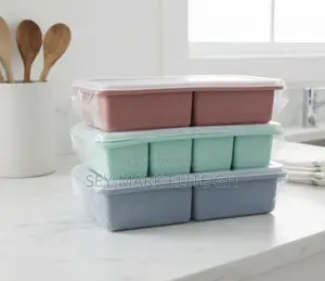 Silicone Soup/Stew Freezer Tray With Cover