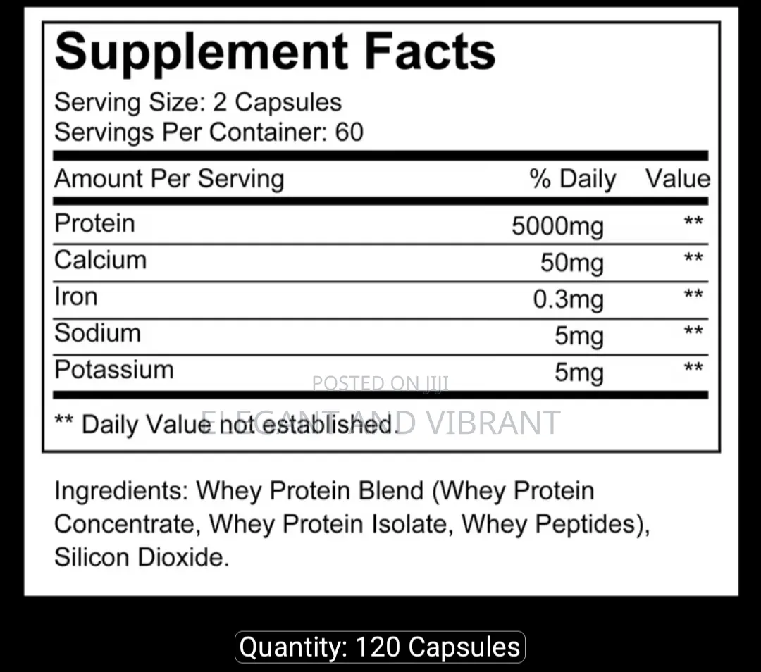 Whey Protein Supplement, 5000mg Per Servings