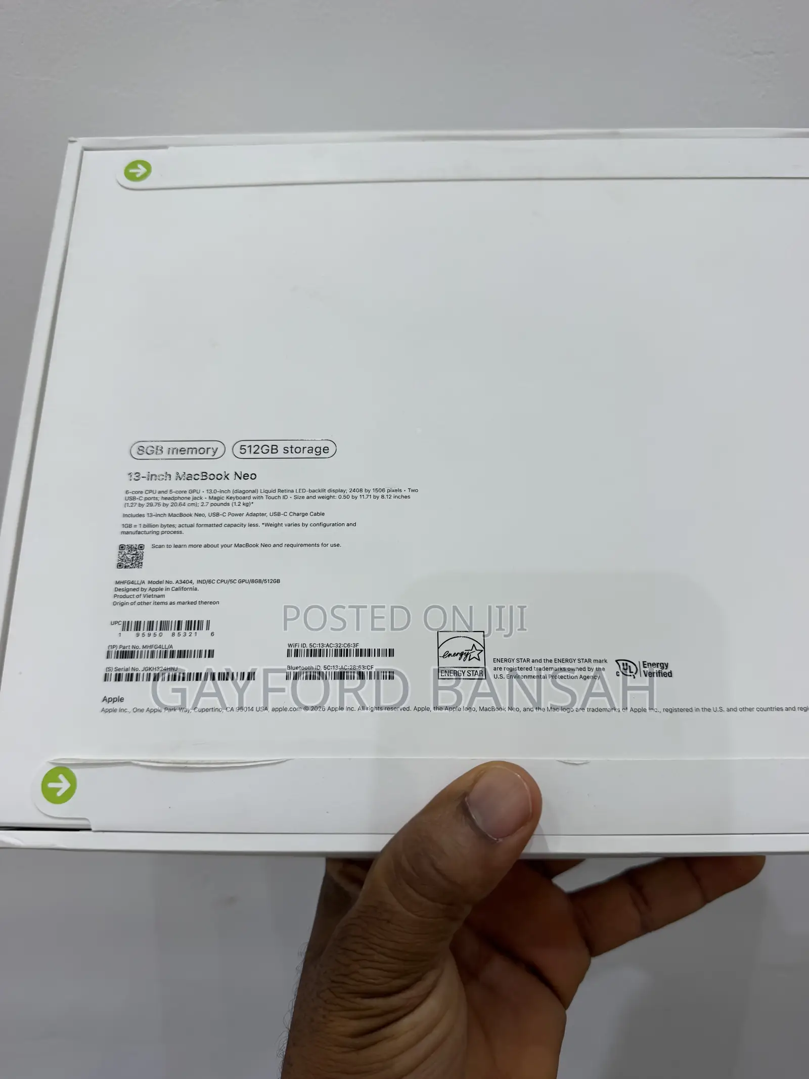 New Laptop Apple MacBook 8GB SSD 512GB