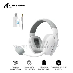 ATTACK SHARK L80 Wireless Gaming Headset, 2.4Ghz USB Gaming, Bluetooth