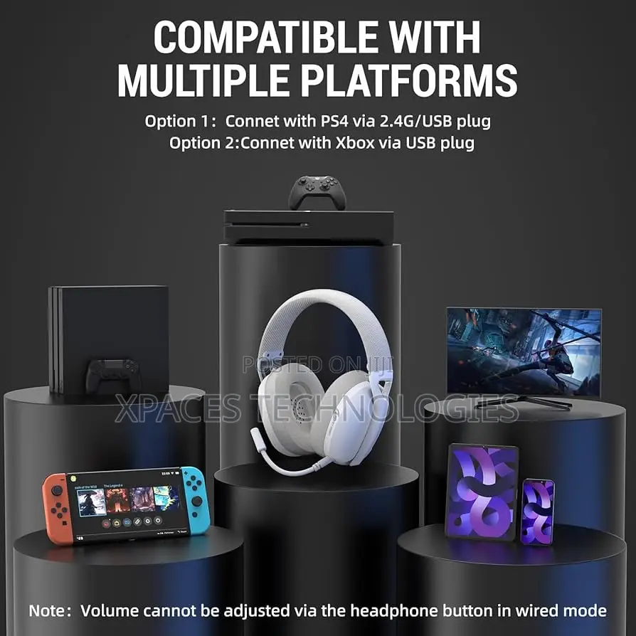 ATTACK SHARK L80 Wireless Gaming Headset, 2.4Ghz USB Gaming, Bluetooth