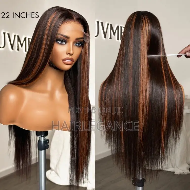 30” Color 30 Highlights Full Frontal Glueless Unit(Lagos Hairline)