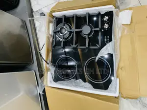 Elegant Kenwood Black Glass 2 Gas Burners and 2 Electric Hot Plates