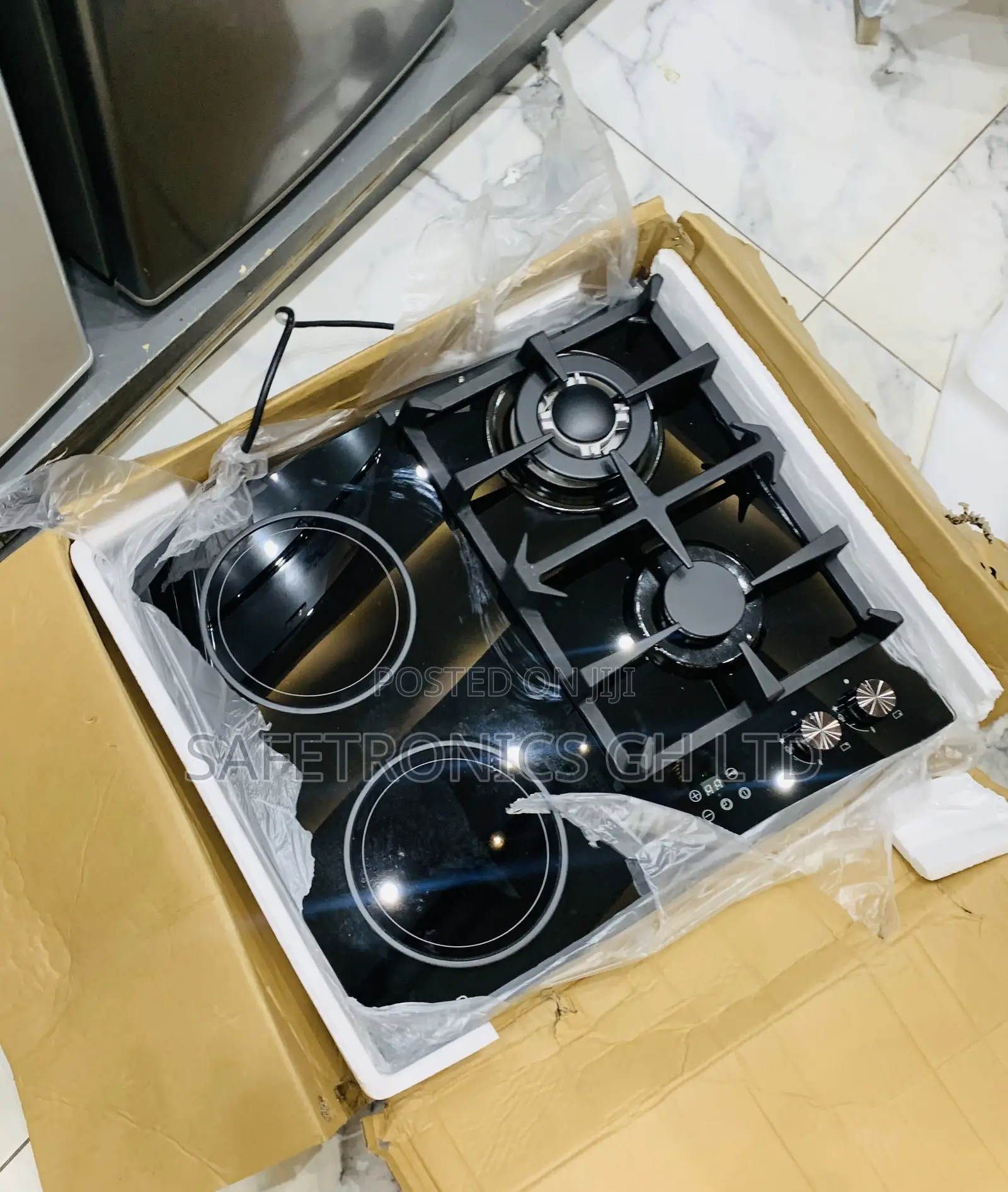 Just Purchase Kenwood Black Glass 2 Gas Burners and 2 Electric Hob