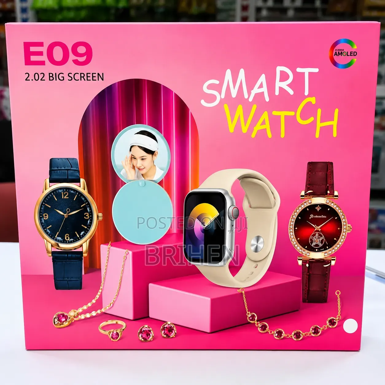 E09 Luxury Women’s Smartwatch Jewelry Gift Box Set