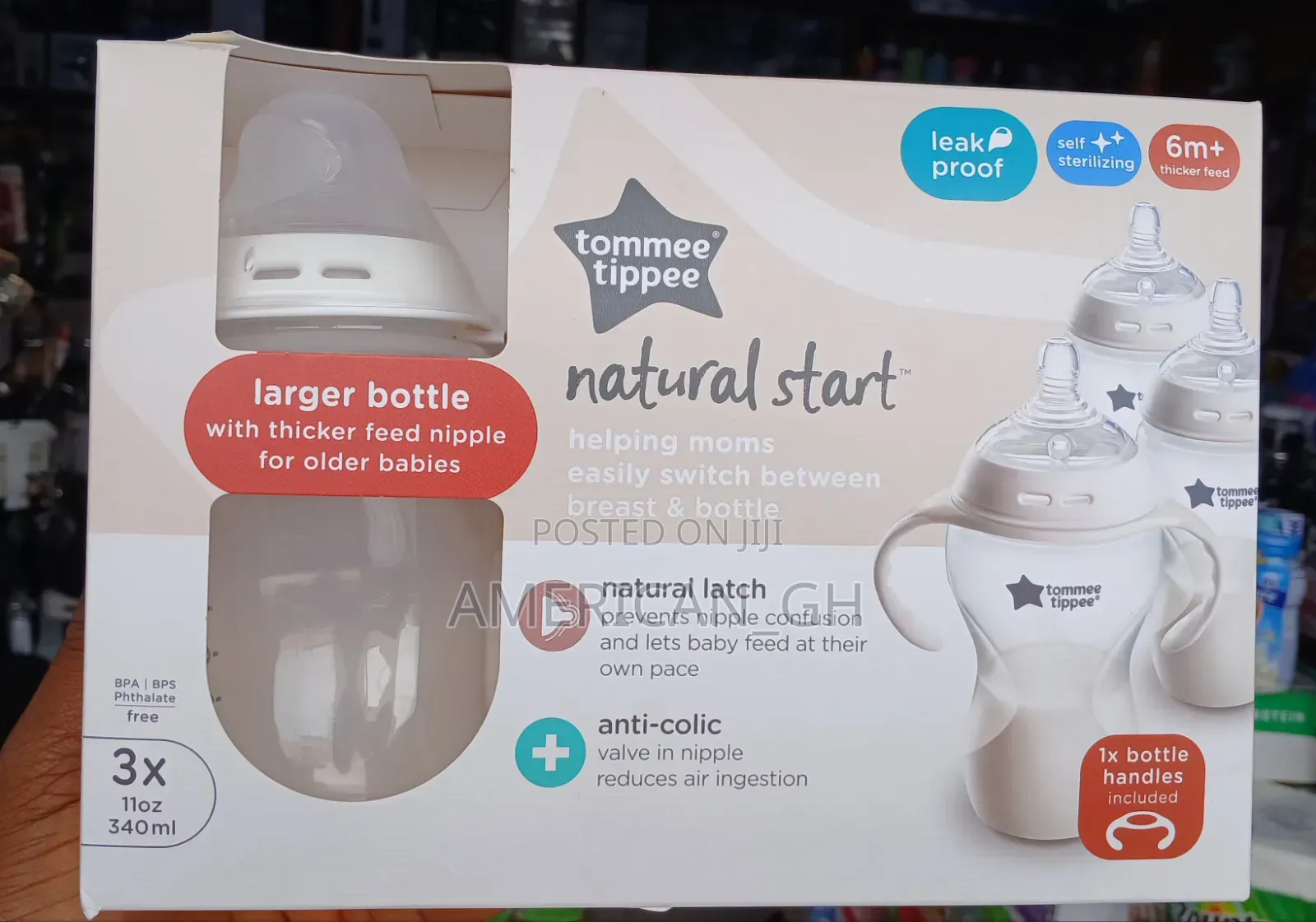 Tommee Tippee Natural Start Feeding Bottle, 3 Pack