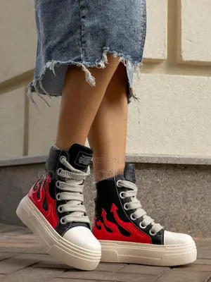 Unisex Flame Platform High Top