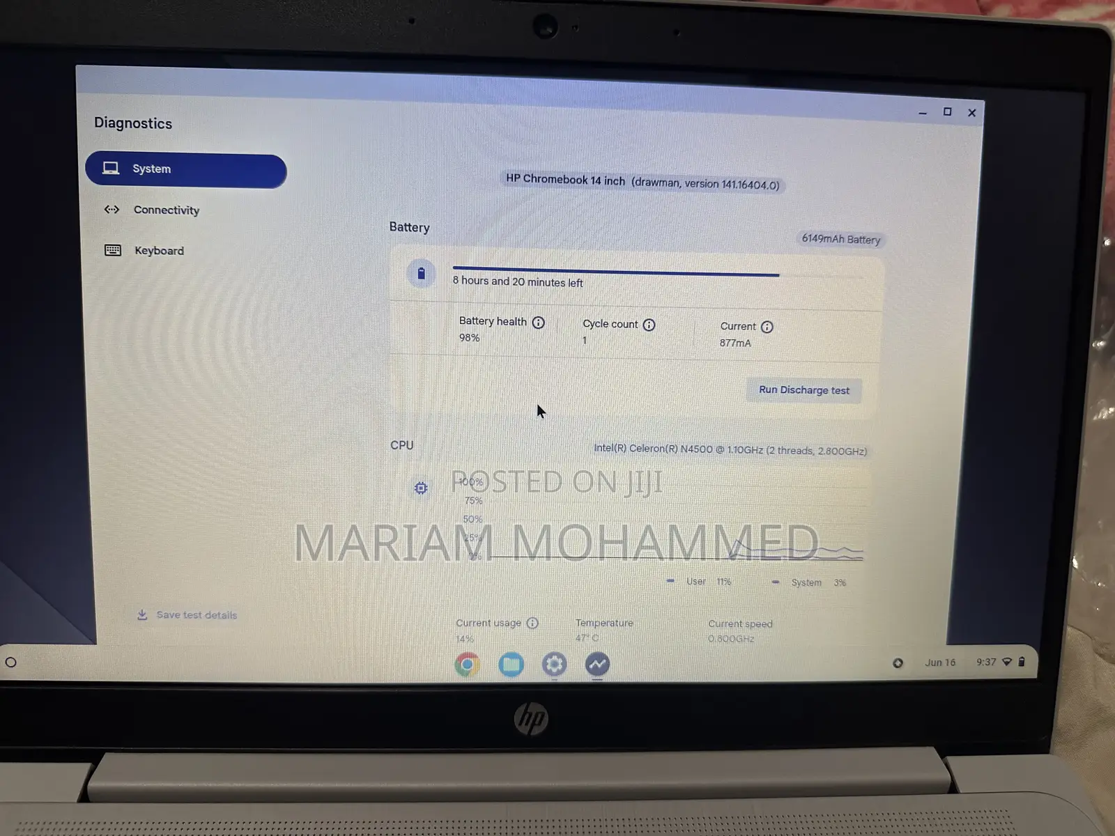 New Laptop HP Chromebook 4GB Intel Celeron HDD+SSD 256GB