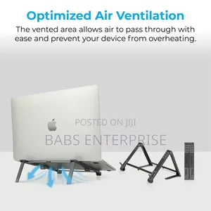 Promate Aluminum Multi-Angle Origami Laptop Stand Grey