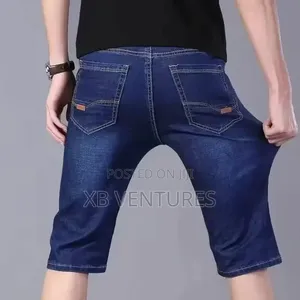 2pcs Men's Casual Jeans Shorts - Dark and Light Blue