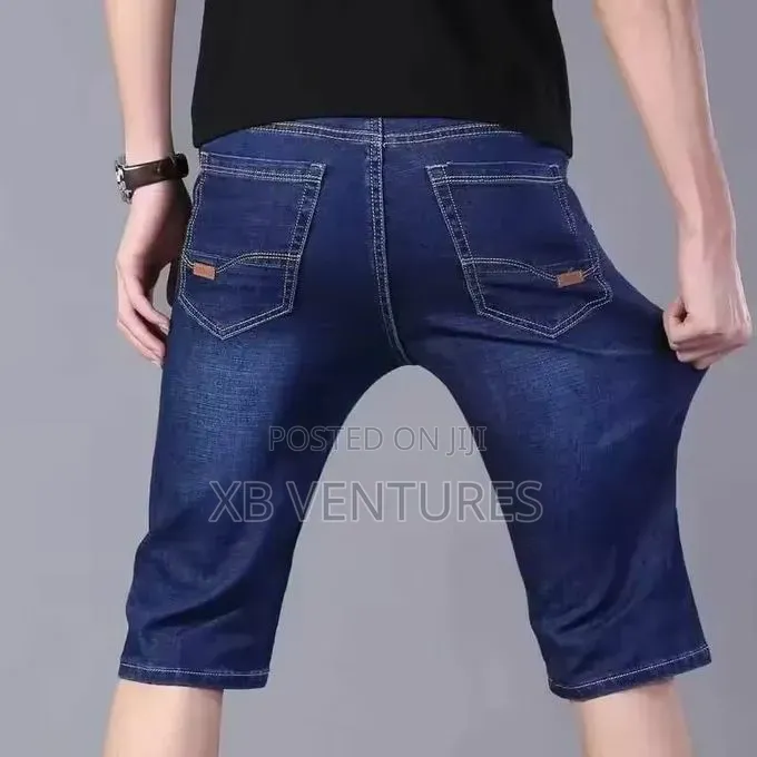 2pcs Men's Casual Jeans Shorts - Dark and Light Blue