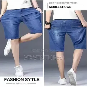 2pcs Men's Casual Jeans Shorts - Dark and Light Blue