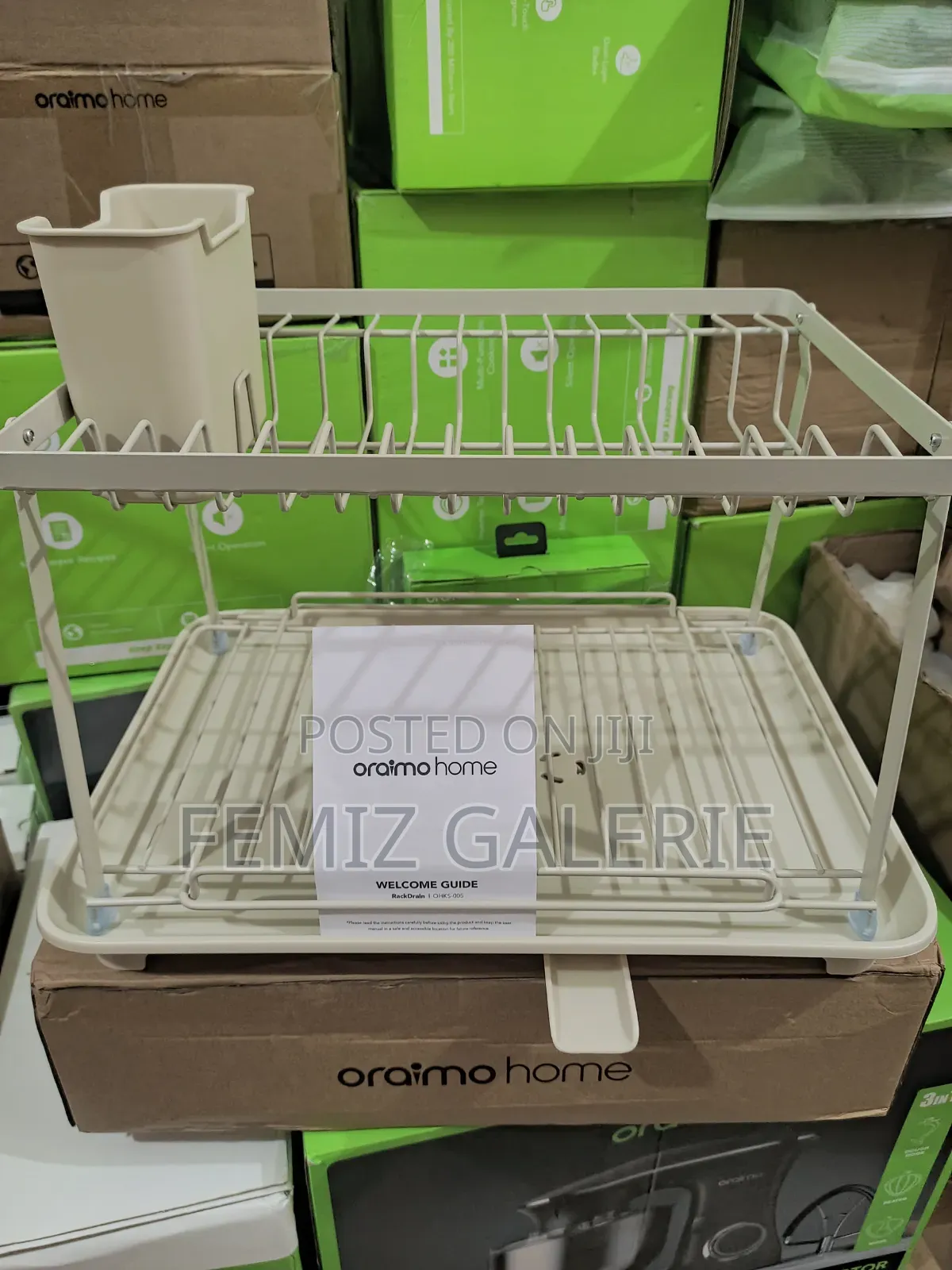Oraimo Rackdrain Foldable Two-Tier Dish Rack With Guided Drainage
