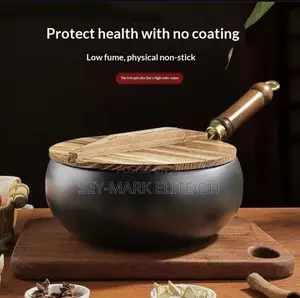 Nonstick Belly Pot With Wooden Lid