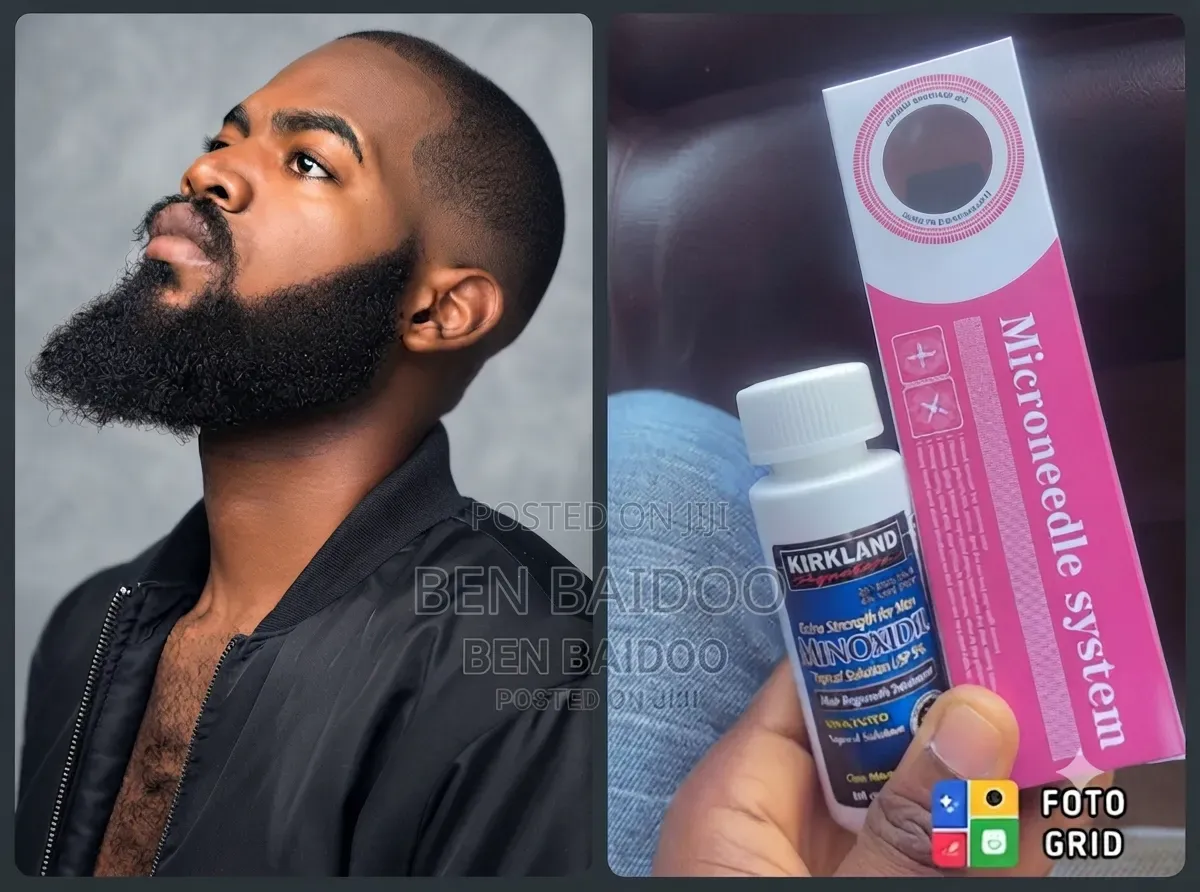 Kirkland Minoxidil and Derma Roller (Effective Hair and Beard Kit)